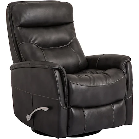 Contemporary Swivel Glider Recliner with Padded Arms